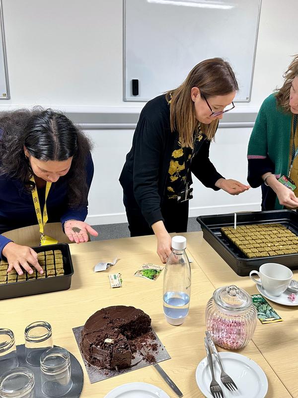People sowing seeds into propagation trays at a Harvestory workshop